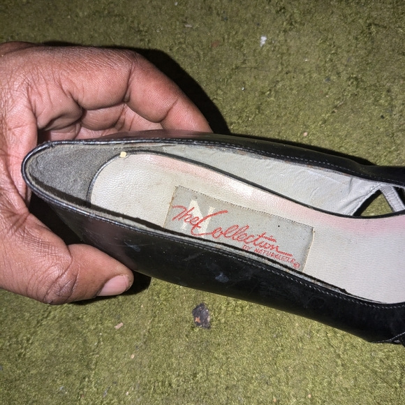 Black Slip On Heels by The Collection - Picture 3 of 7